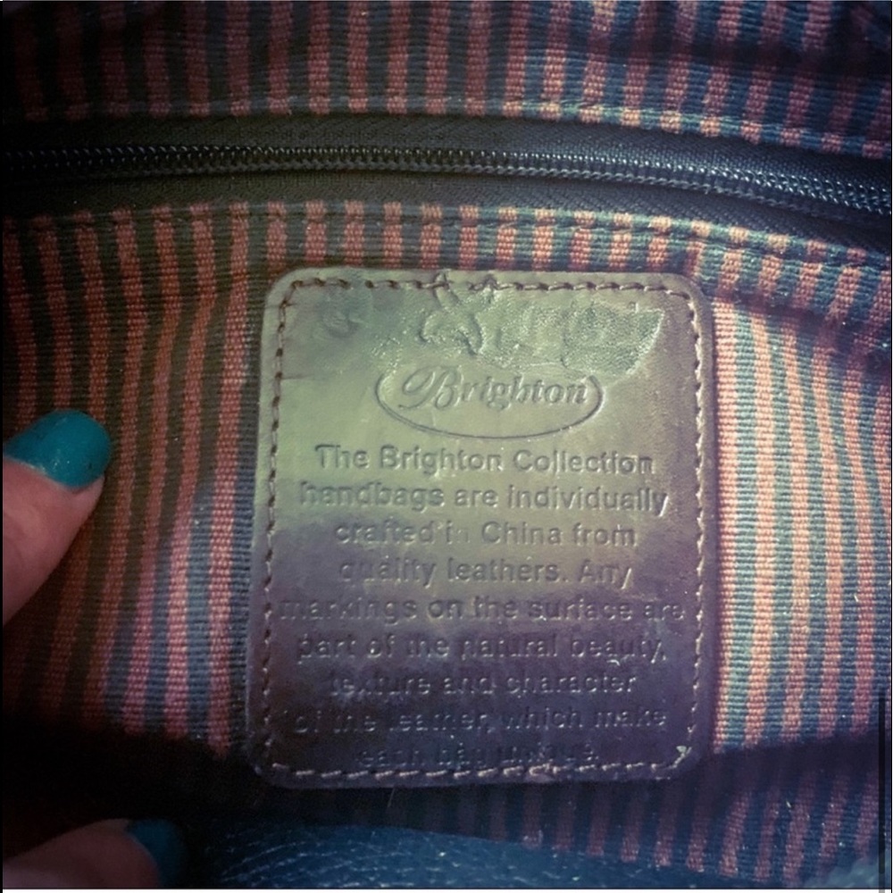 Vintage Brighton Authentic Bag Pebbled & Moc Croc Shoulder Bag - Picture 2 of 16